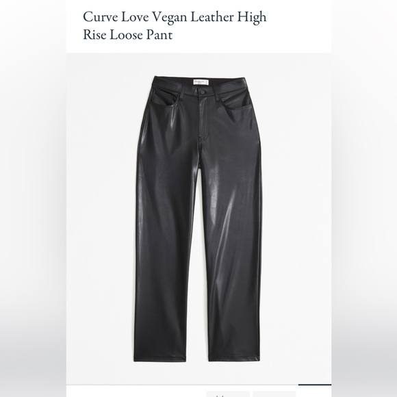 Abercrombie Curve love vegan leather high rise loose pant size 32 regular NWT - Picture 8 of 8